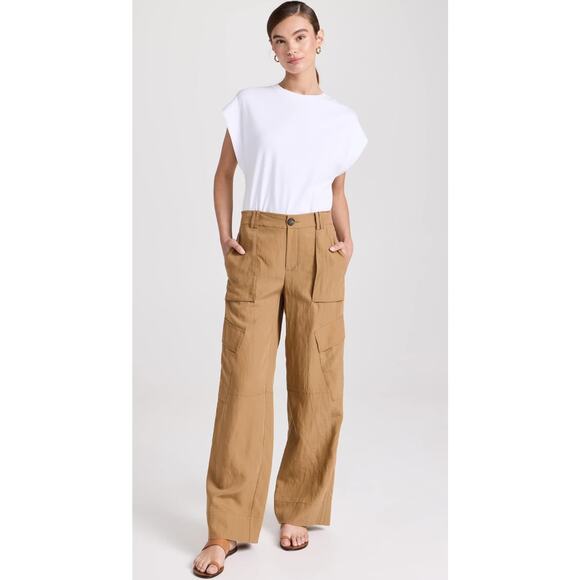 Vince Pants - VINCE NWT Mid-Rise Fluid Cargo Trouser Pants Brown Nile Sz 16 Gorpcore $395 MSRP